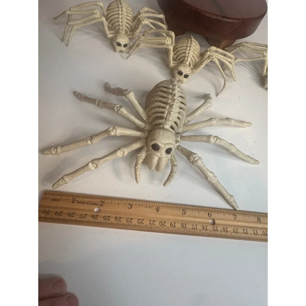 Halloween Skeleton‎ Spider Lot of 4 Creepy Skeleton Spiders Spooky Decor